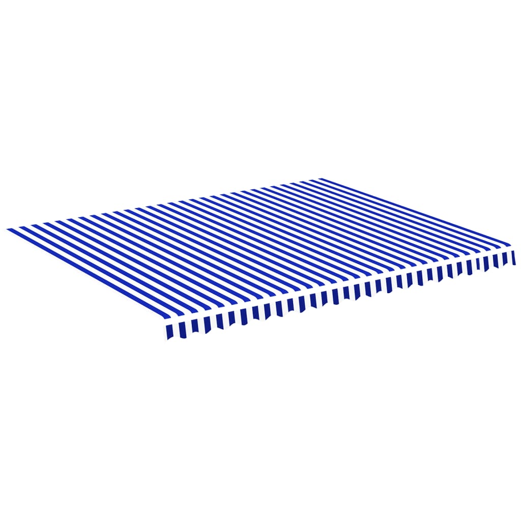 vidaXL Tecido de substituição para toldo 4,5x3,5 m azul e branco