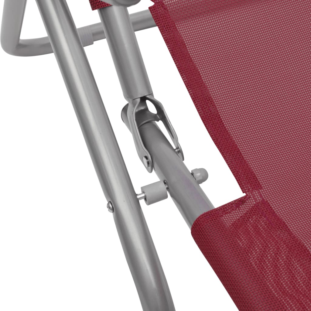 vidaXL Espreguiçadeiras 2 pcs estrutura de aço e textilene vermelho