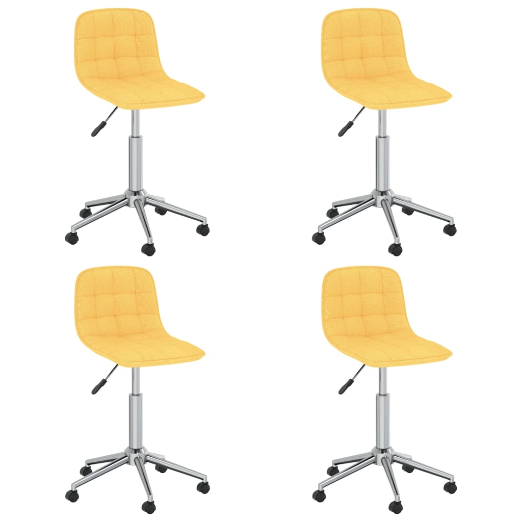 vidaXL Cadeiras de jantar giratórias 4 pcs tecido amarelo