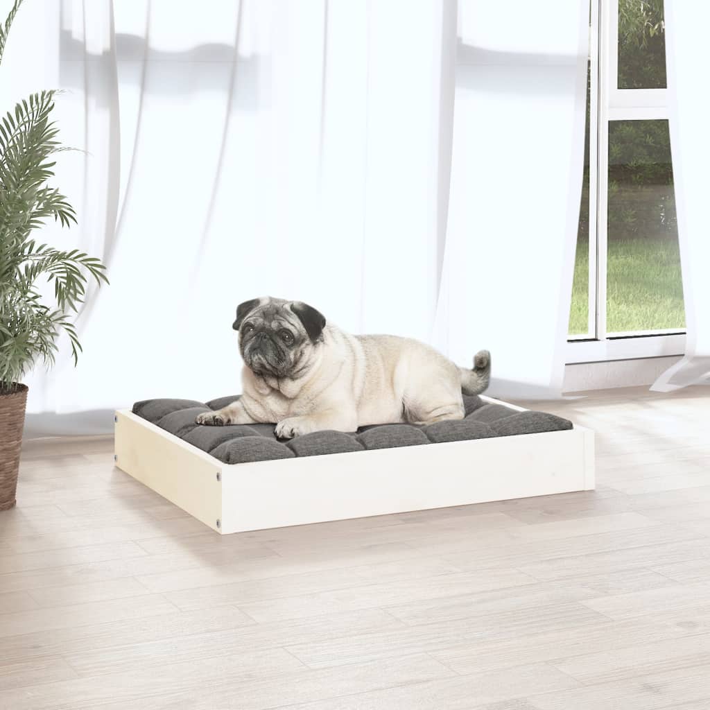 vidaXL Cama para cães 61,5x49x9 cm madeira de pinho maciça branco