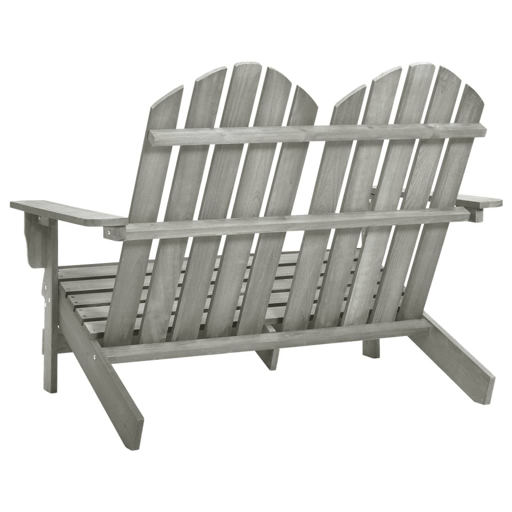 vidaXL Cadeira de jardim Adirondack 2 lugares abeto maciço cinzento