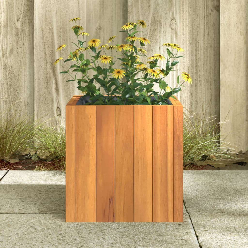 vidaXL Vaso/floreira de jardim 25x25x25 cm madeira de acácia maciça