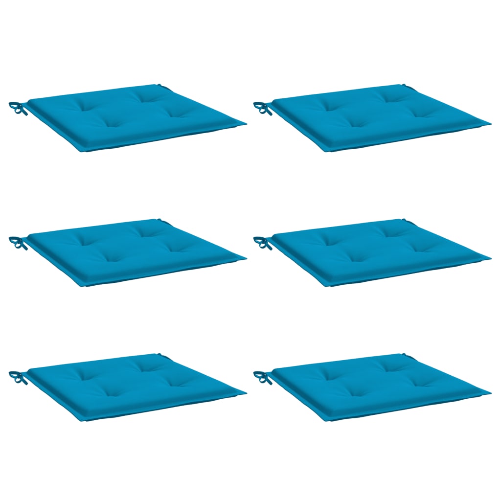 vidaXL Almofadões p/ cadeiras jardim 6 pcs 40x40x3 cm oxford azul