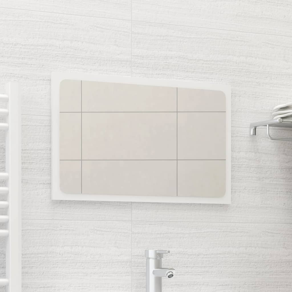 vidaXL Espelho de casa de banho 60x1,5x37 contrap. branco brilhante