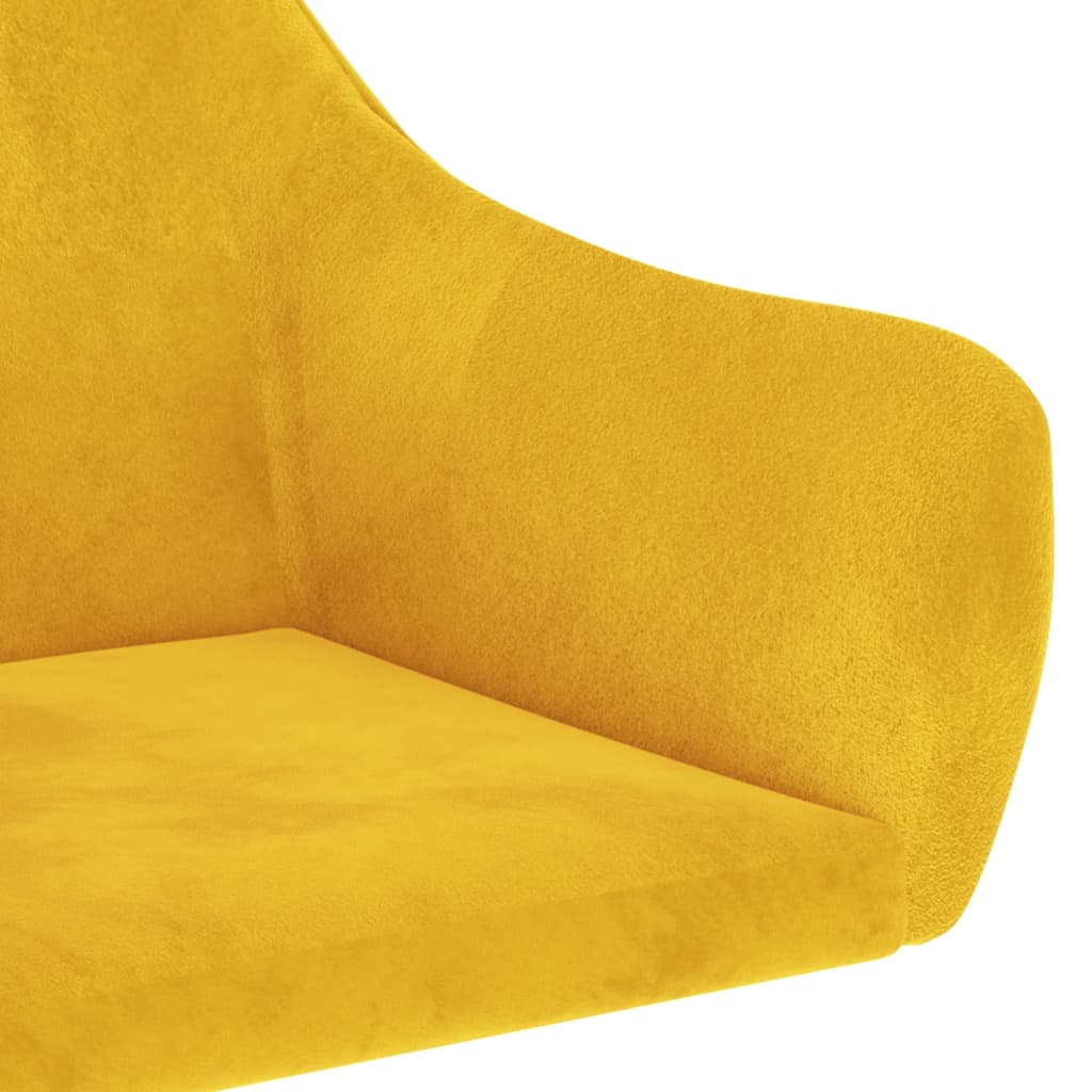 vidaXL Cadeiras de jantar giratórias 6 pcs veludo amarelo mostarda