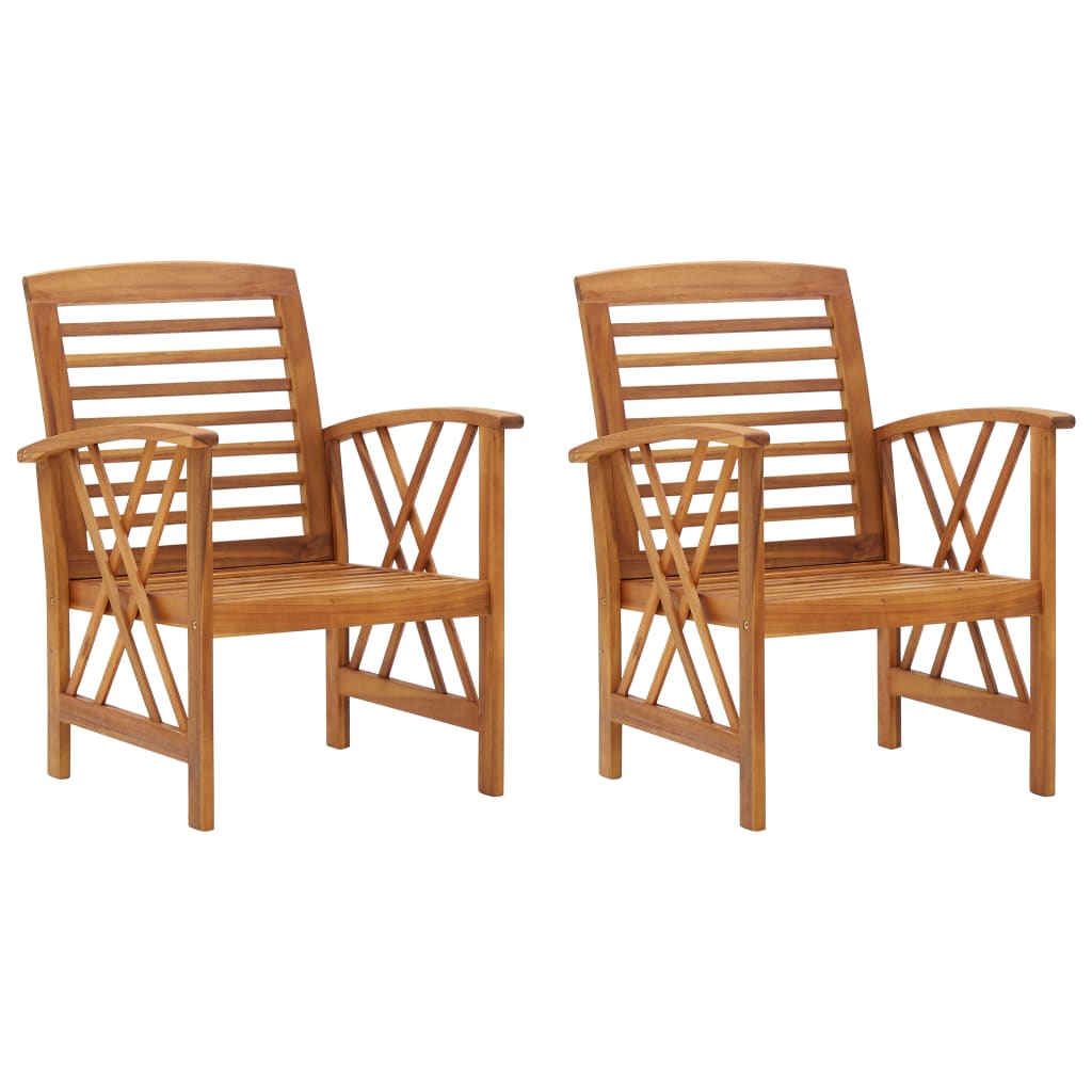 vidaXL Cadeiras de jardim 2 pcs madeira acácia maciça
