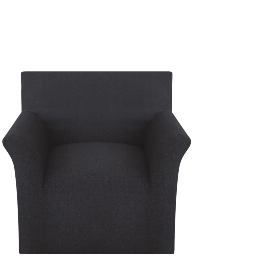 vidaXL Capa de sofá elástica de jersey de algodão, preto