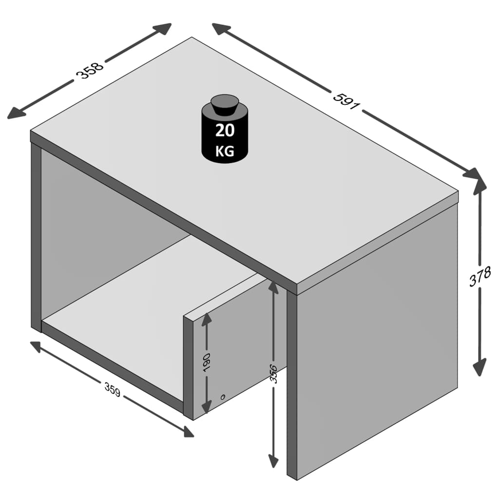 FMD Mesa de centro 2-em-1 59,1x35,8x37,8 cm carvalho areia