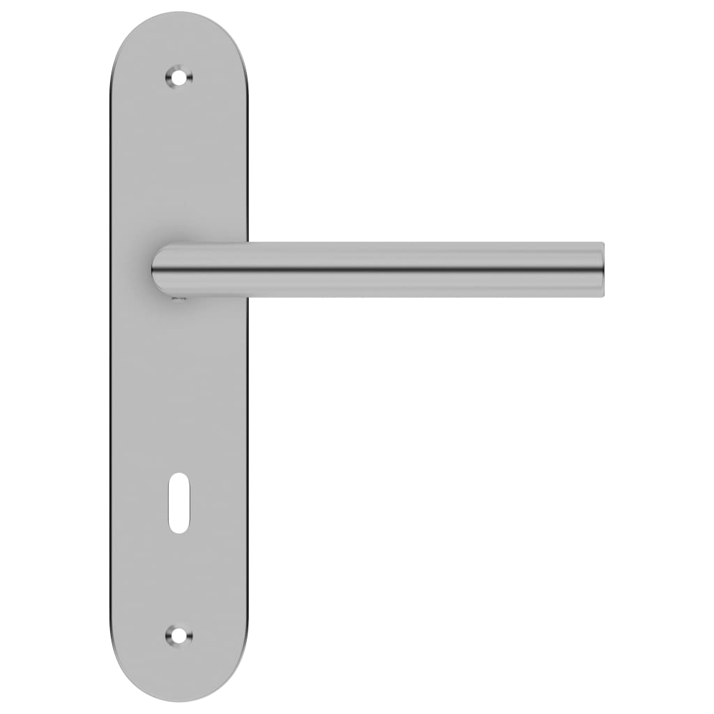 vidaXL 2 conjuntos maçanetas de porta c/ bloqueio BB aço inoxidável