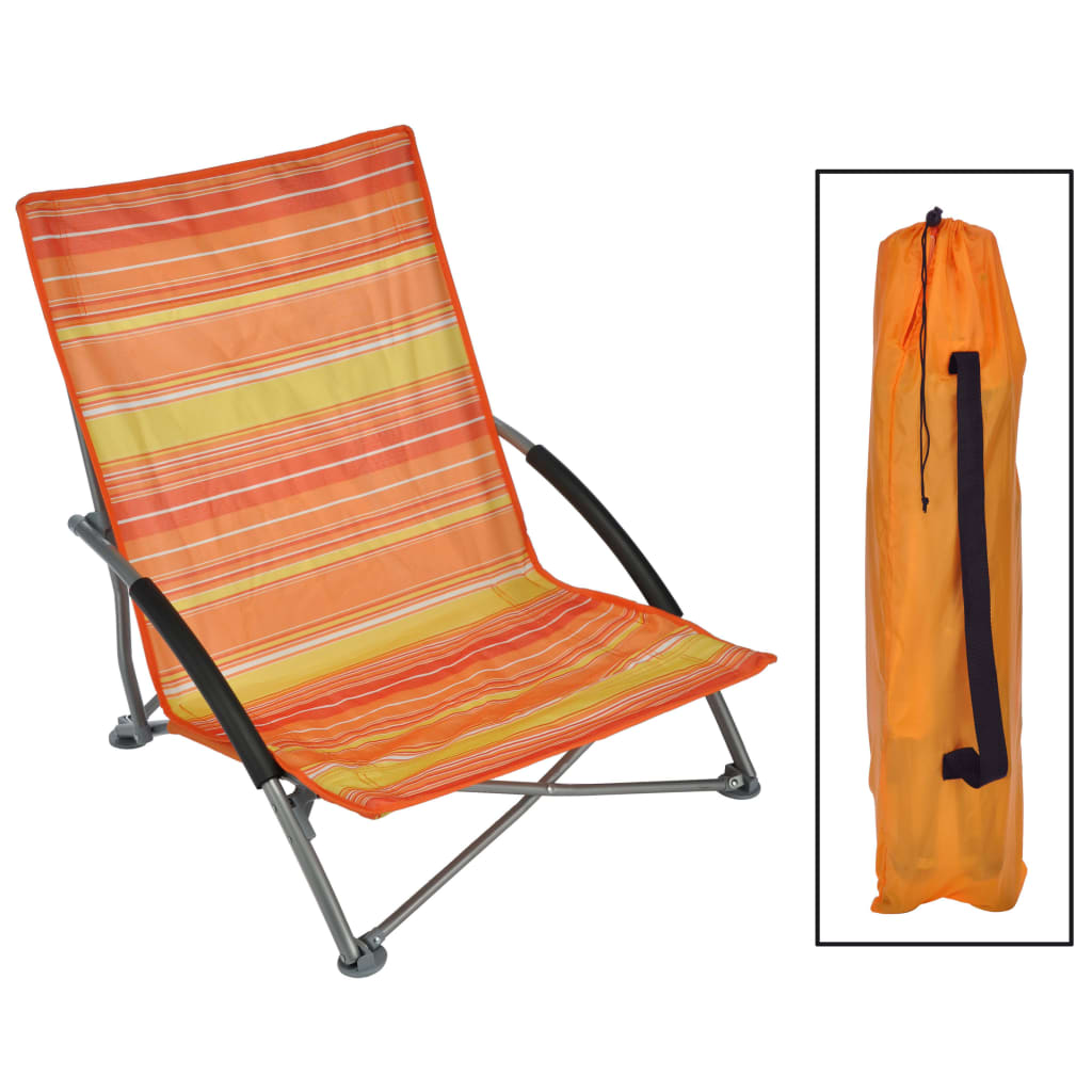 HI Cadeira de praia dobrável 65x55x25/65 cm laranja