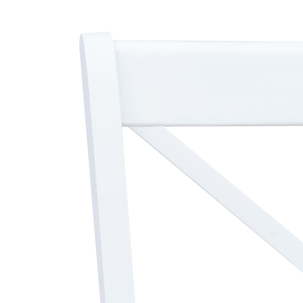 vidaXL Cadeiras de jantar 6pcs seringueira maciça branco/madeira clara