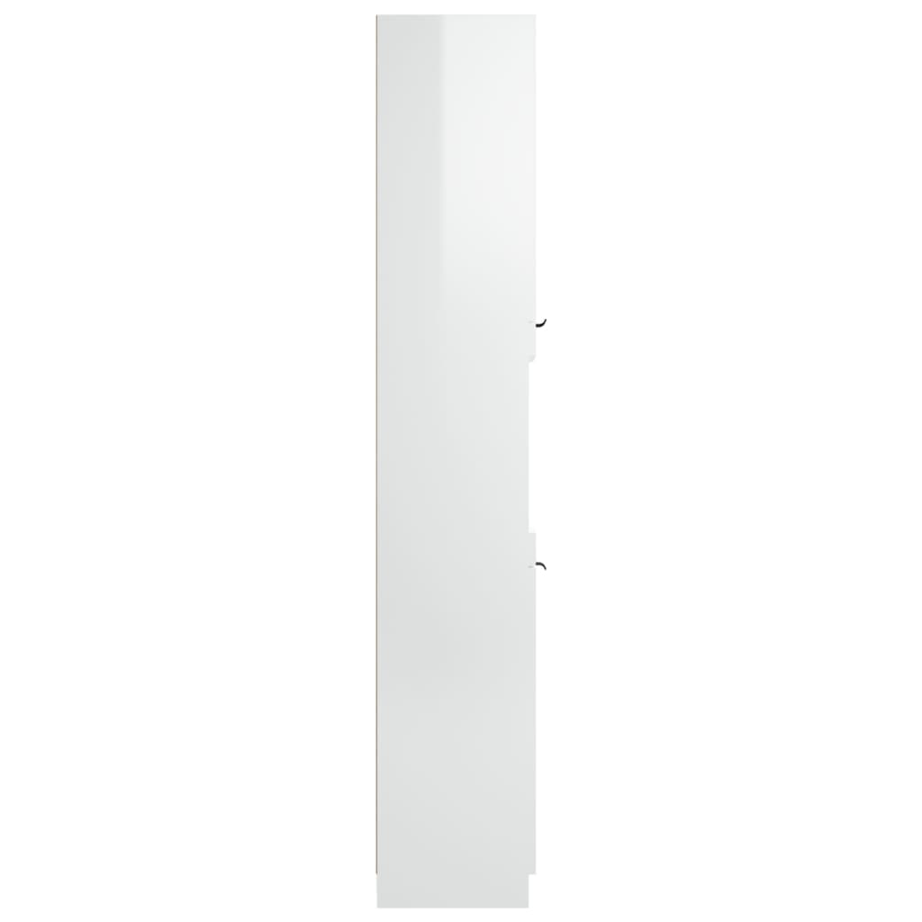 vidaXL Armário casa de banho 32x34x188,5 cm madeira branco brilhante