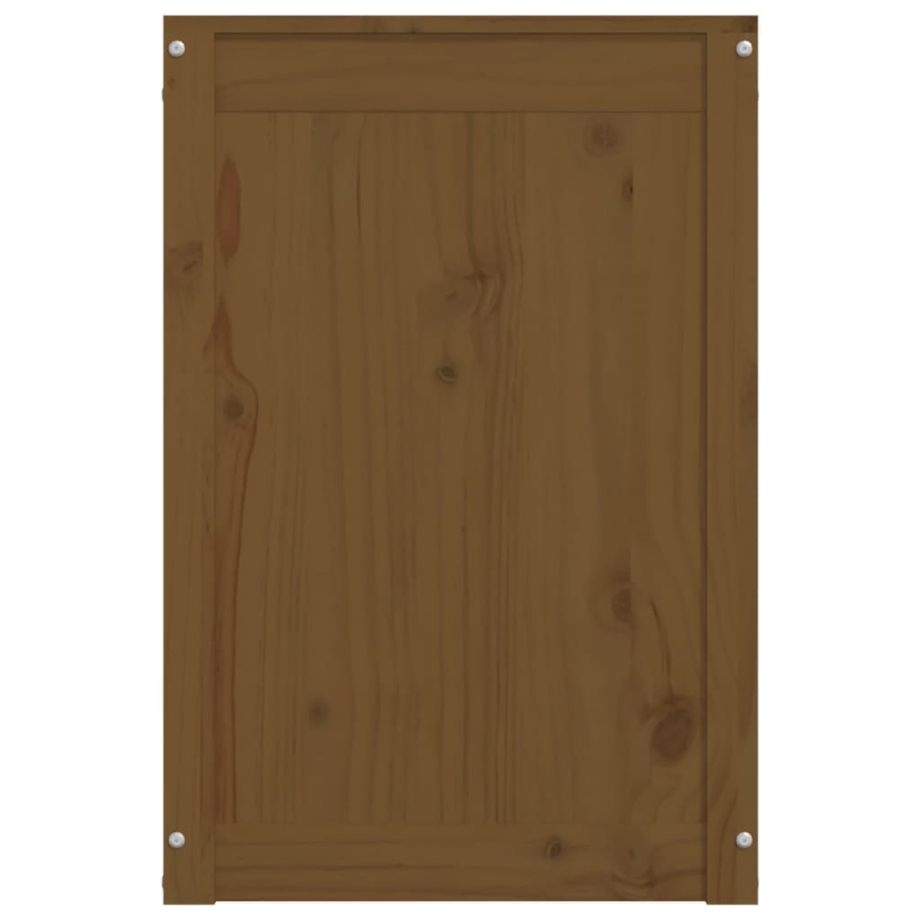 vidaXL Caixa p/ roupa 44x44x66 cm madeira de pinho maciça castanho-mel