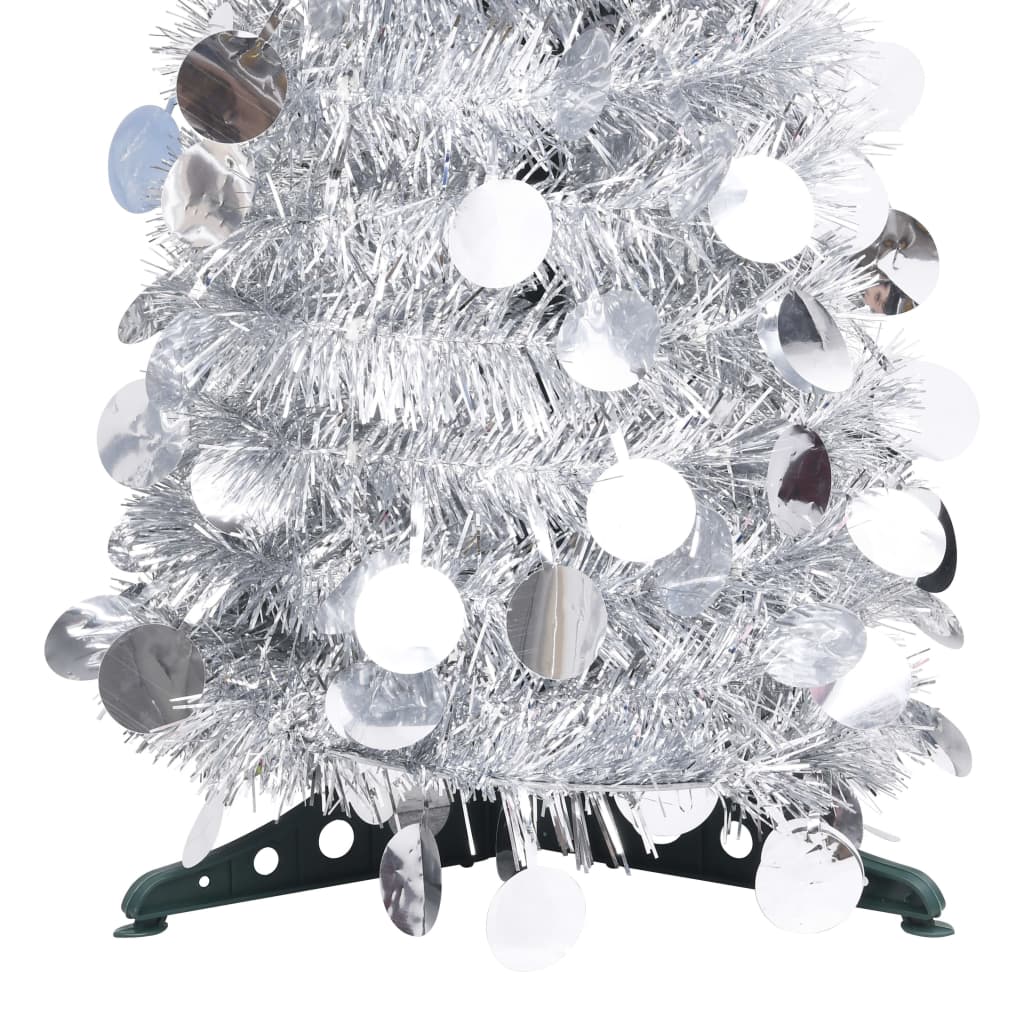 vidaXL Árvore de Natal pop-up artificial 150 cm PET prateado