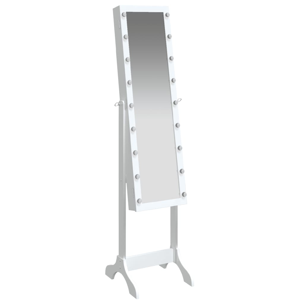 vidaXL Espelho de pé com luzes LED 34x37x146 cm branco