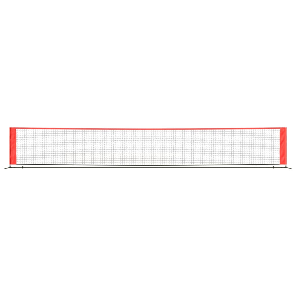 vidaXL Rede de ténis 600x100x87 cm poliéster preto e vermelho