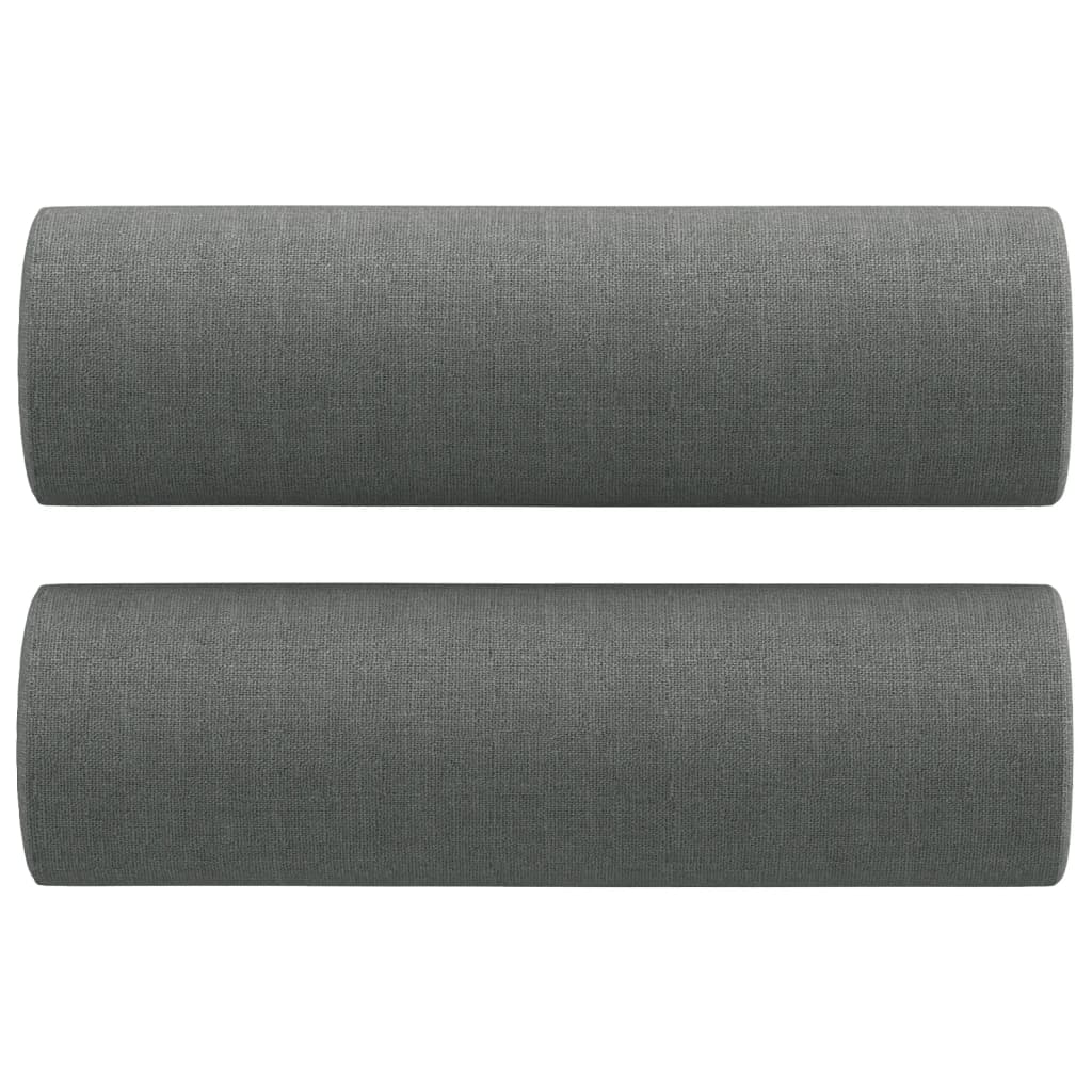 vidaXL 4 pcs conjunto de sofás com almofadas tecido cinzento-escuro