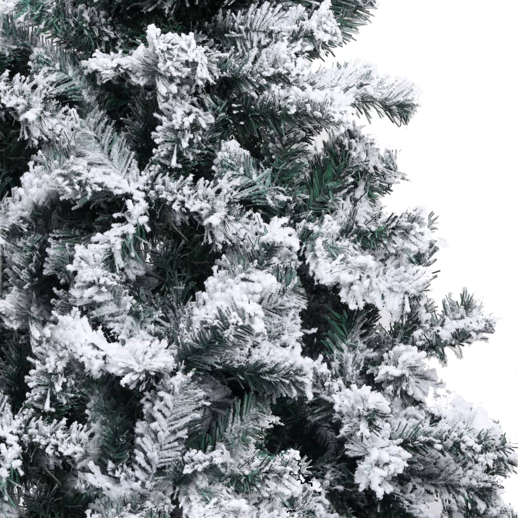 vidaXL Árvore de Natal artificial c/ flocos de neve 240 cm PVC verde