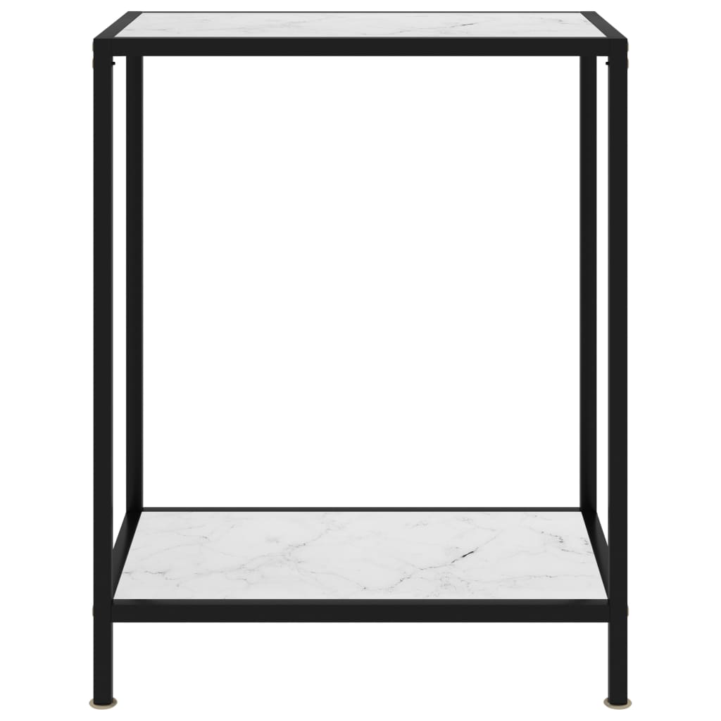 vidaXL Mesa consola 60x35x75 cm vidro temperado branco