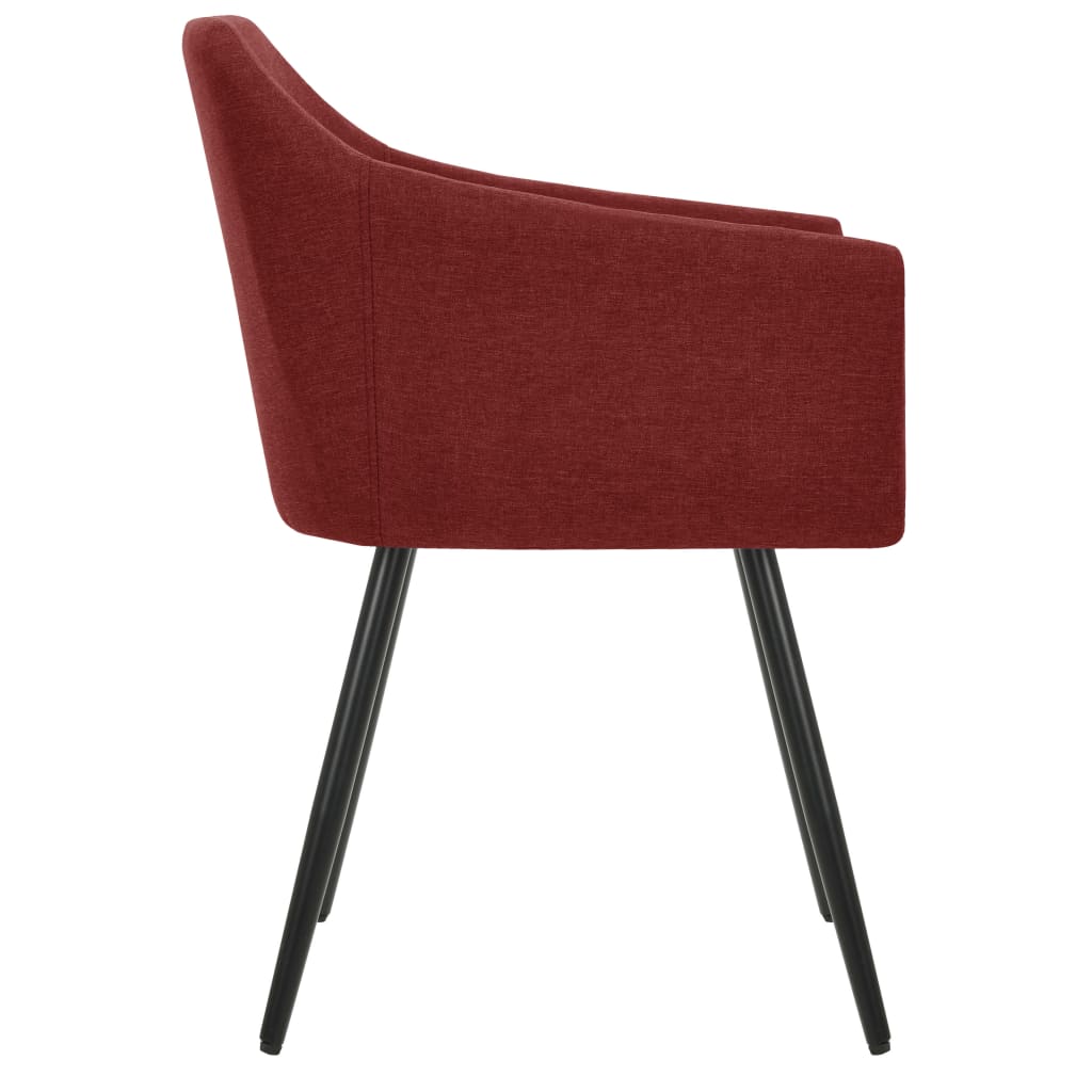 vidaXL Cadeiras de jantar 6 pcs tecido vermelho-tinto