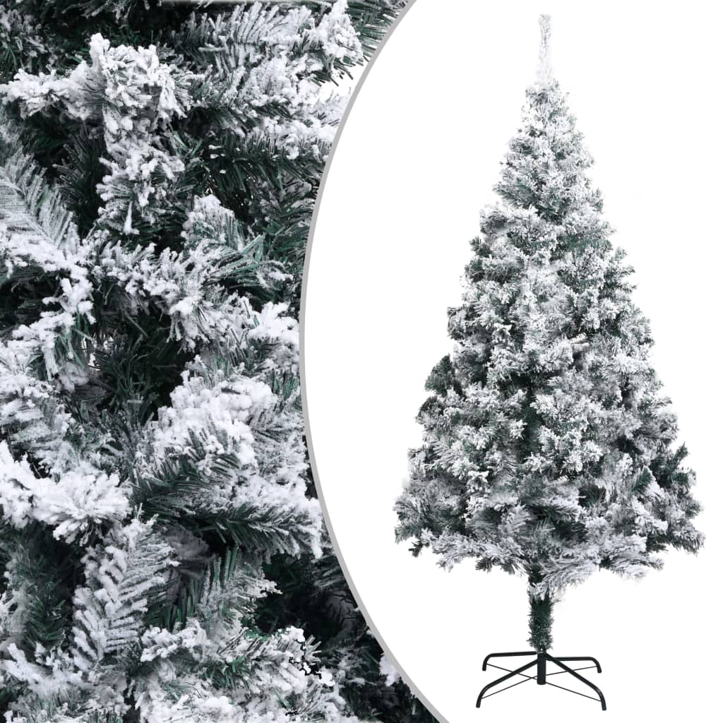 vidaXL Árvore de Natal artificial c/ flocos de neve 180 cm PVC verde