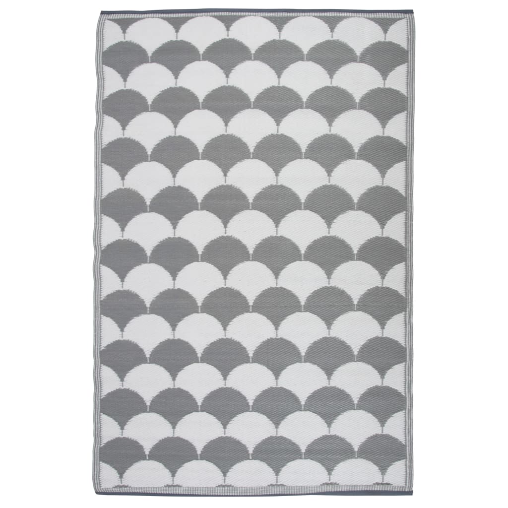 Esschert Design Tapete de exterior 180x121cm cinzento/branco OC24