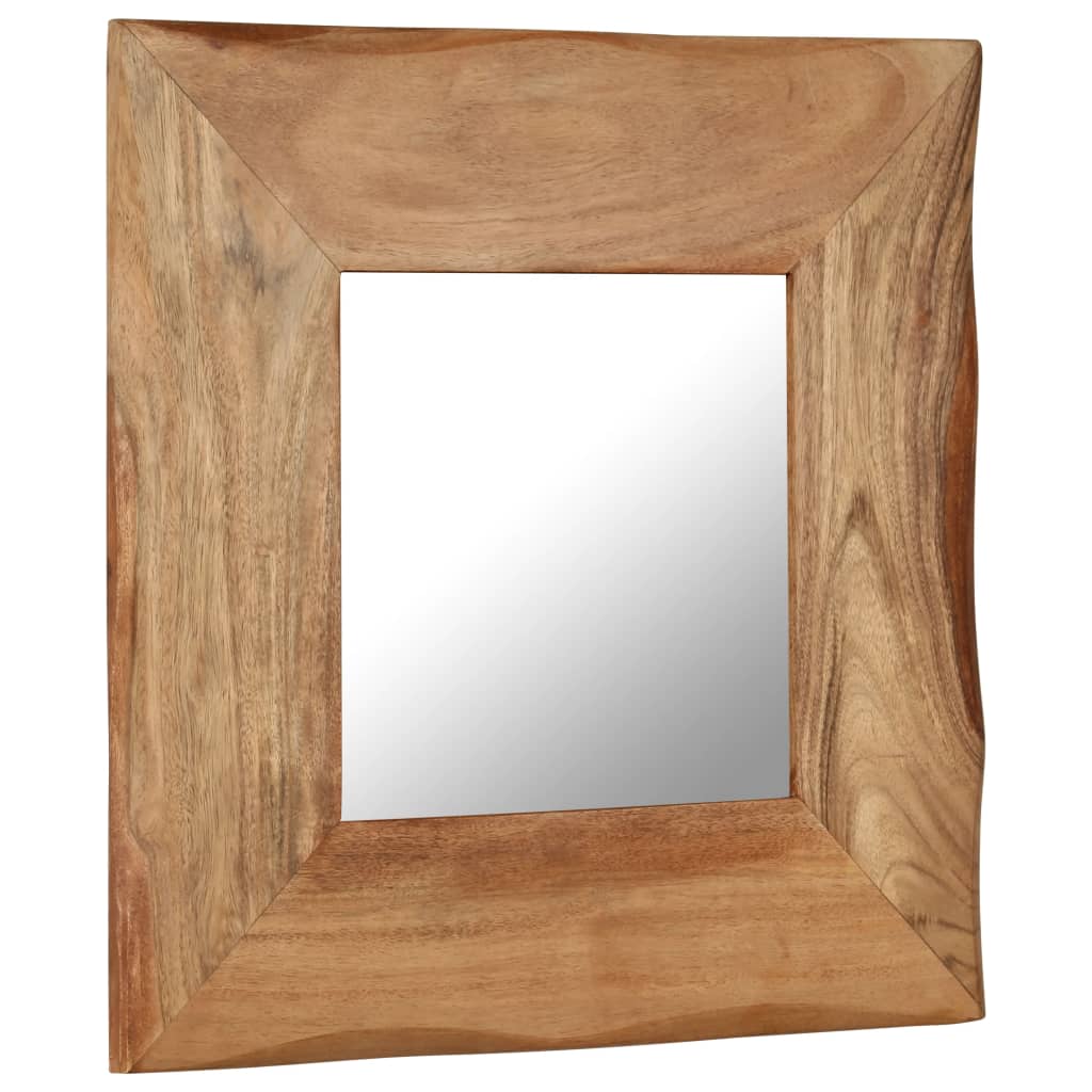 vidaXL Espelho de parede 50x50 cm madeira de acácia maciça
