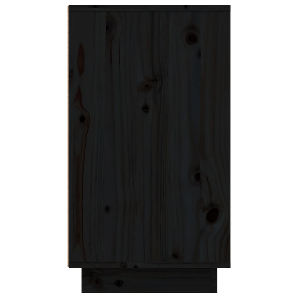 vidaXL Sapateira 110x34x61 cm madeira de pinho maciça preto