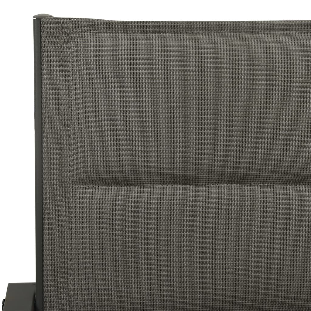 vidaXL Cadeiras de jardim 4 pcs textilene e aço cinzento/antracite