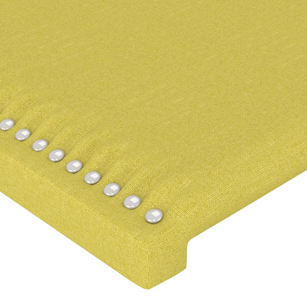 vidaXL Cabeceira de cama c/ abas tecido 93x16x118/128 cm verde