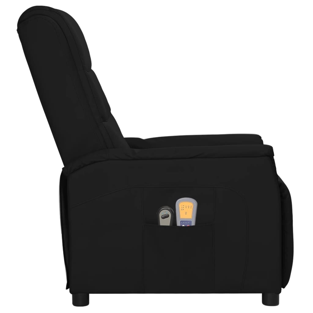 vidaXL Poltrona de massagens elétrica couro artificial preto