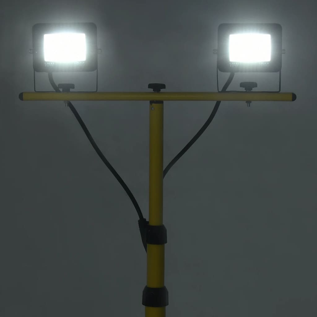 vidaXL Projetor c/ iluminação LED e tripé 2x10 W branco frio