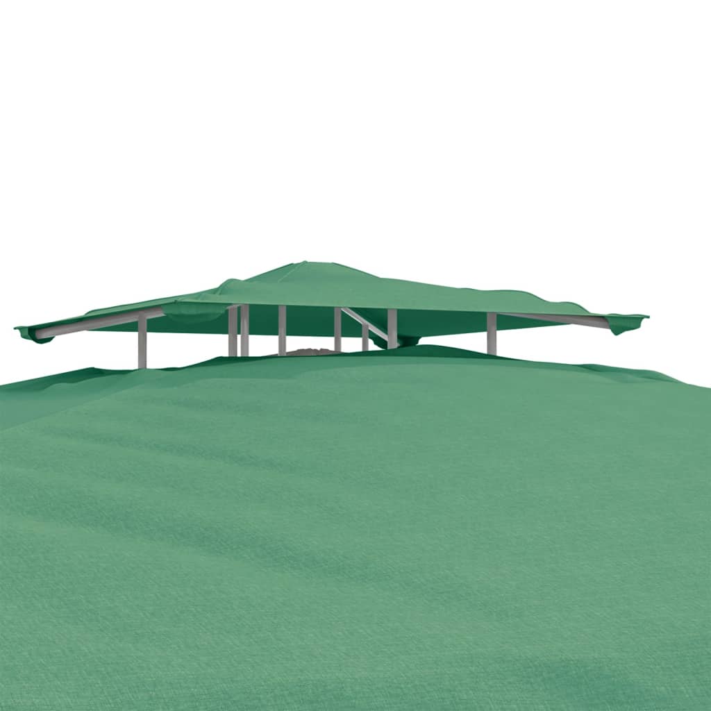 VidaXL Gazebo com telhado duplo 3x3x2,68 m tecido verde
