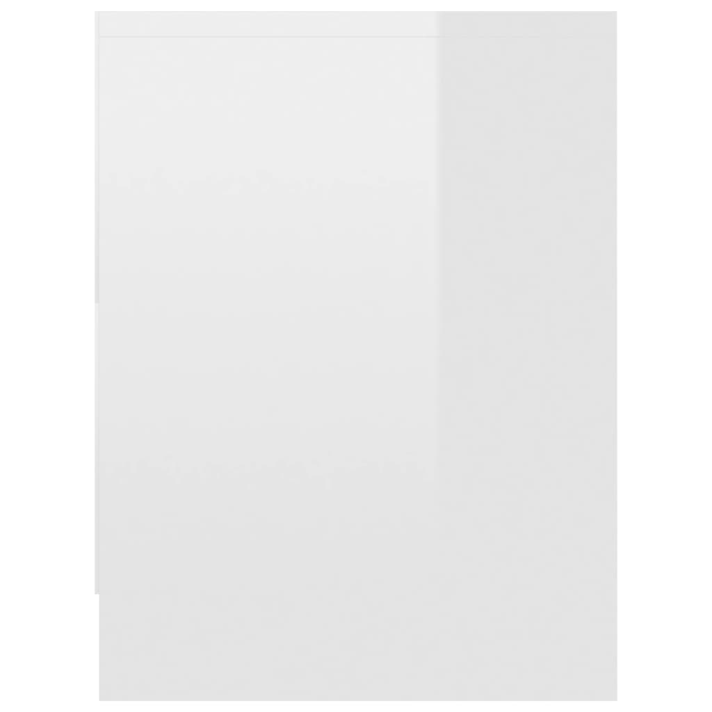 vidaXL Mesa de cabeceira 40x30x40 cm contraplacado branco brilhante