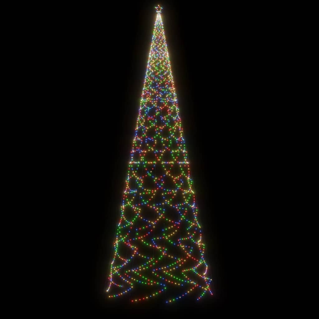 vidaXL Árvore de Natal com espigão 3000 luzes LED 800 cm colorido