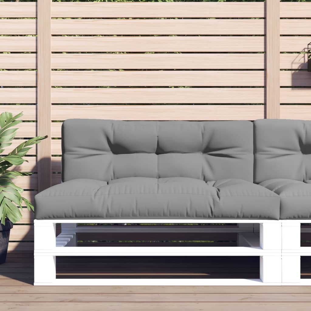 vidaXL Almofadão para sofá de paletes 120x40x12 cm tecido cinza