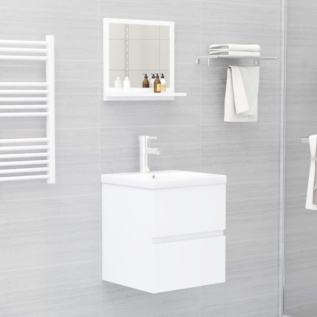 vidaXL Espelho de casa de banho 40x10,5x37 cm contraplacado branco