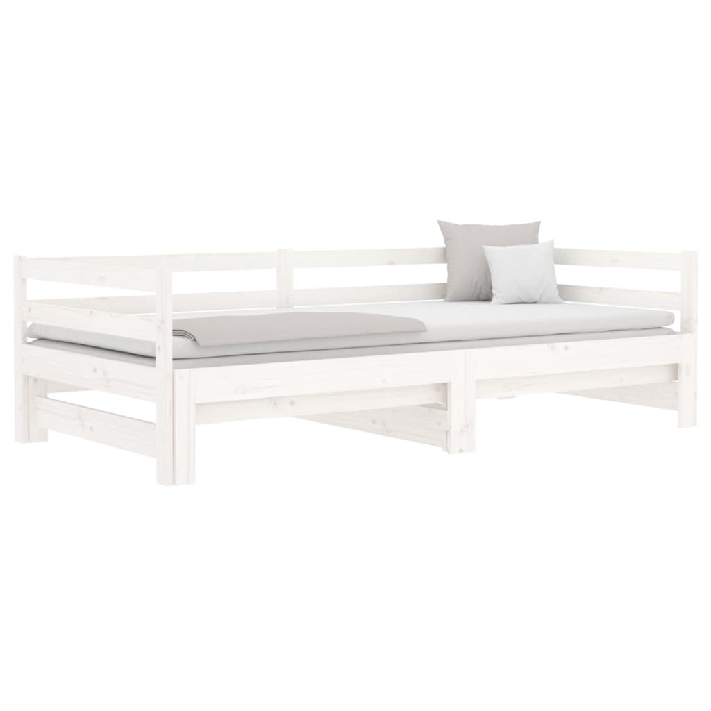 vidaXL Sofá-cama com gavetão 80x200 cm madeira de pinho maciça branco