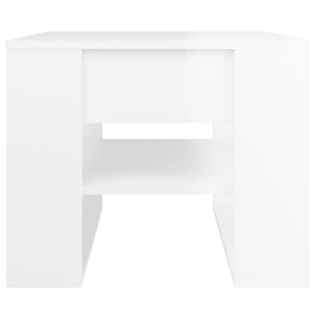 vidaXL Mesa de centro 55,5x55x45cm madeira processada branco brilhante