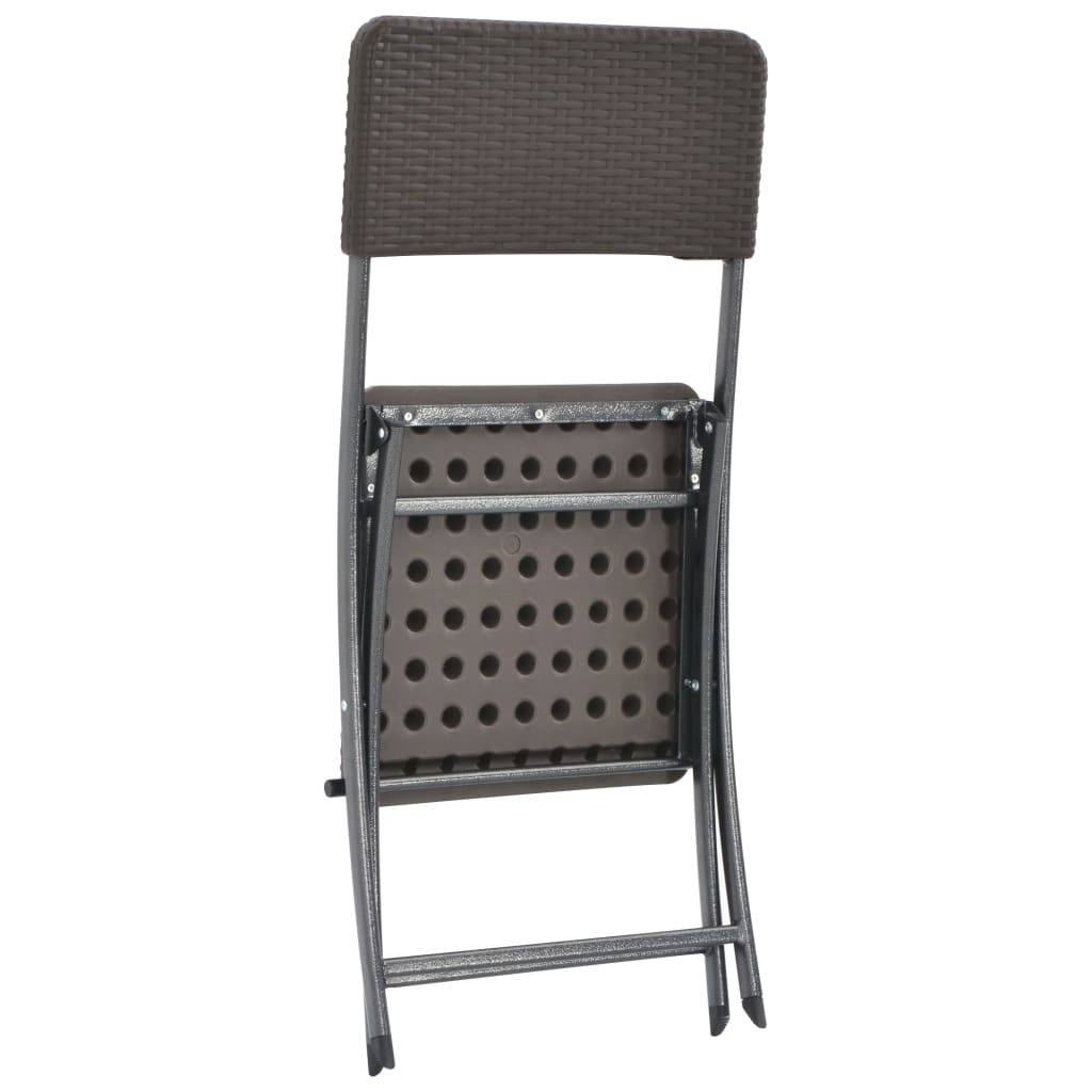 vidaXL Cadeiras de jardim dobráveis 2 pcs PEAD e aço castanho