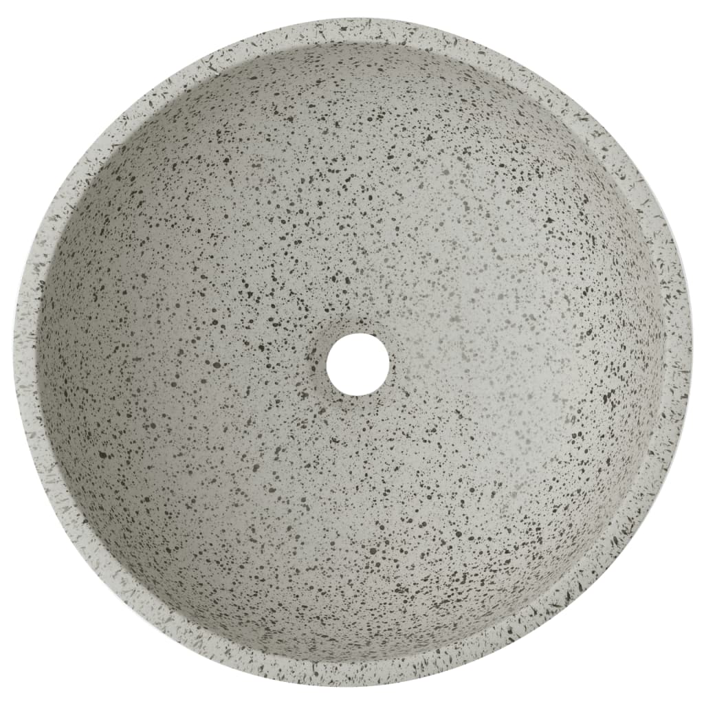 vidaXL Lavatório de bancada redondo Φ41x14 cm cerâmica cinzento