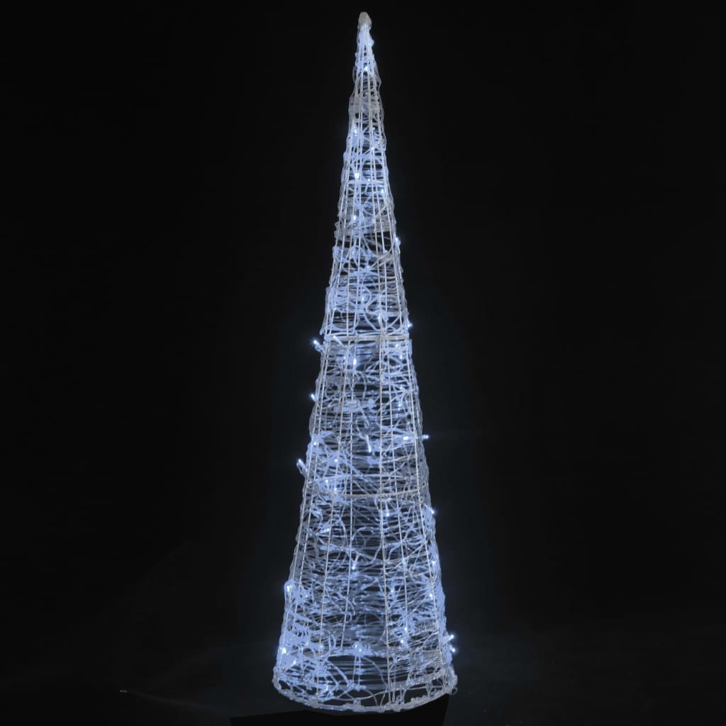 vidaXL Pirâmide iluminação decorativa LEDs acrílico 120 cm branco frio