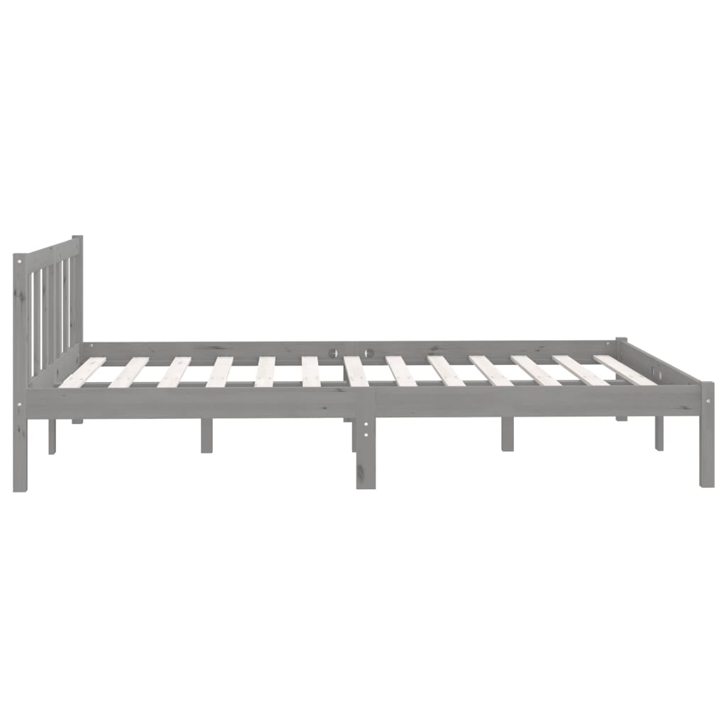 vidaXL Estrutura de cama em pinho maciço 160x200 cm cinzento
