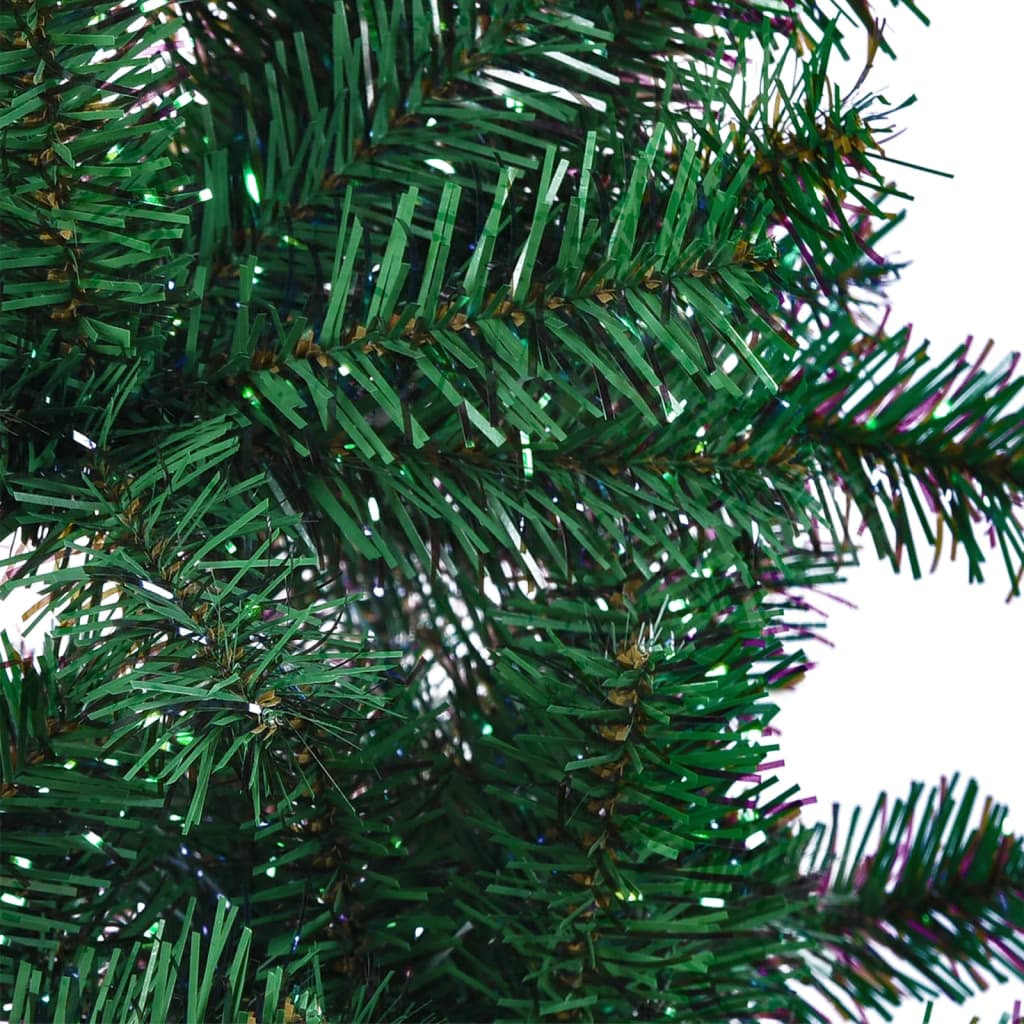 vidaXL Árvore Natal artificial c/ pontas iridescentes 240 cm PVC verde