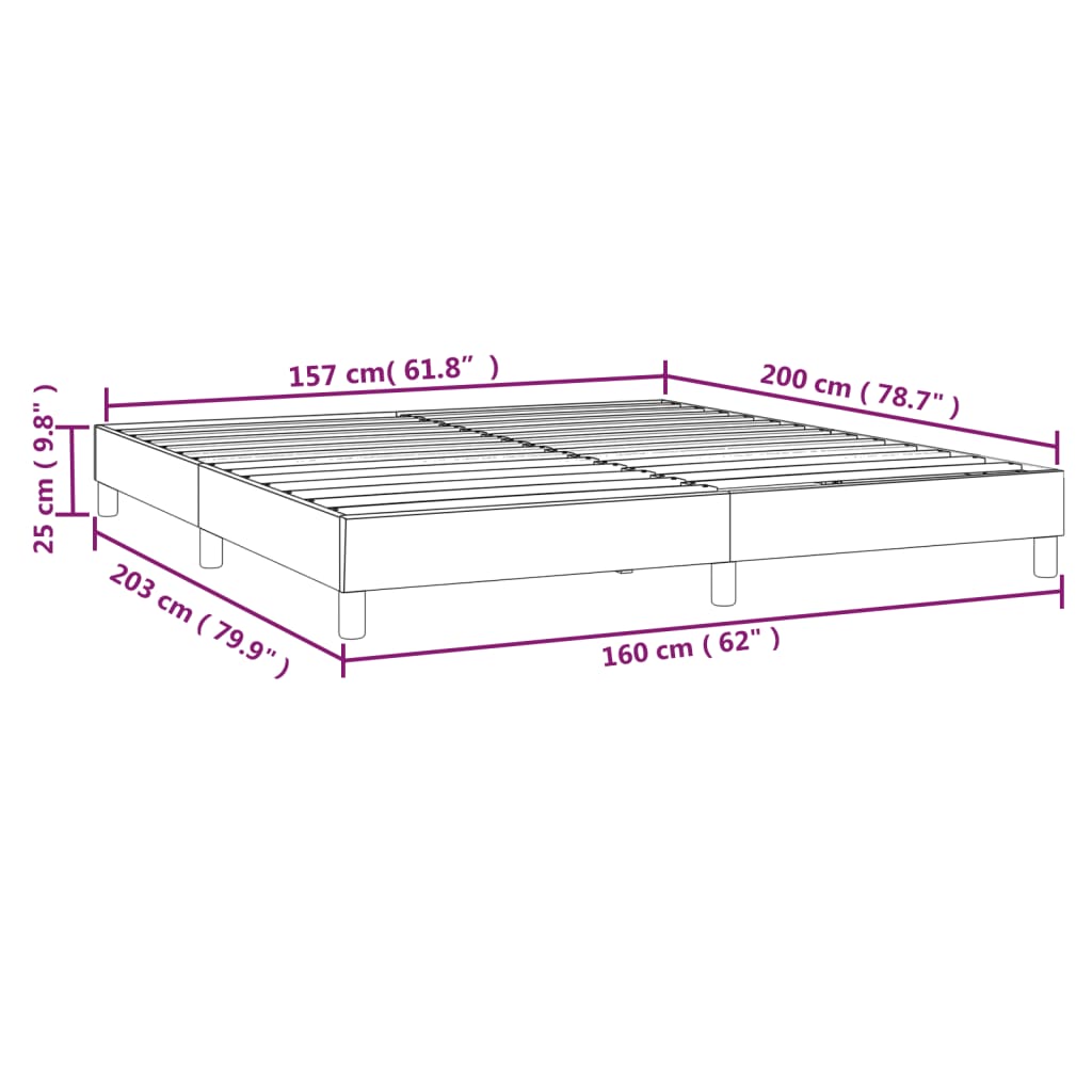 vidaXL Estrutura de cama com molas 160x200 cm veludo cinzento-escuro