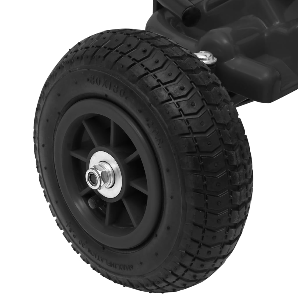 vidaXL Kart a pedais com pneus pneumáticos preto