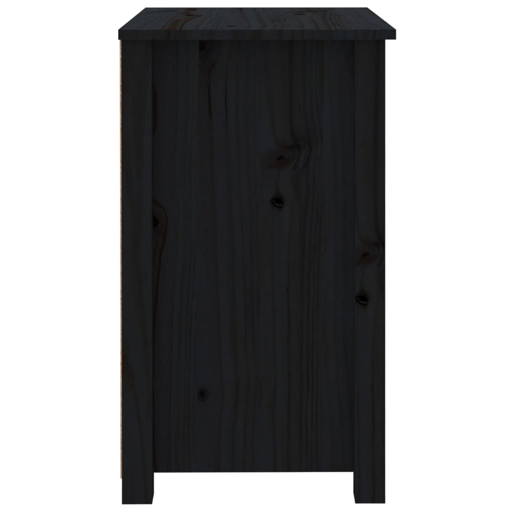 vidaXL Mesa de cabeceira 50x35x61,5 cm madeira de pinho maciça preto
