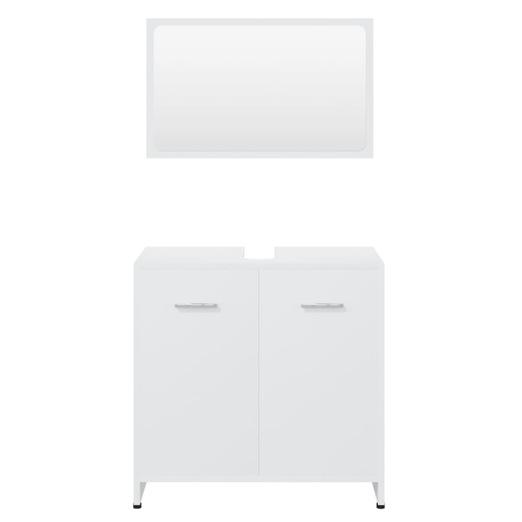 vidaXL Conjunto de móveis casa de banho derivados de madeira branco