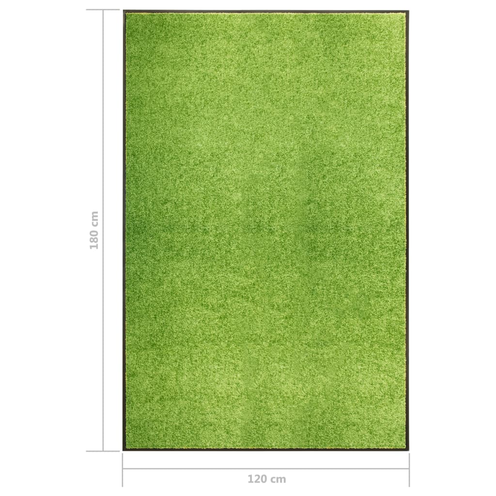 vidaXL Tapete de porta lavável 120x180 cm verde