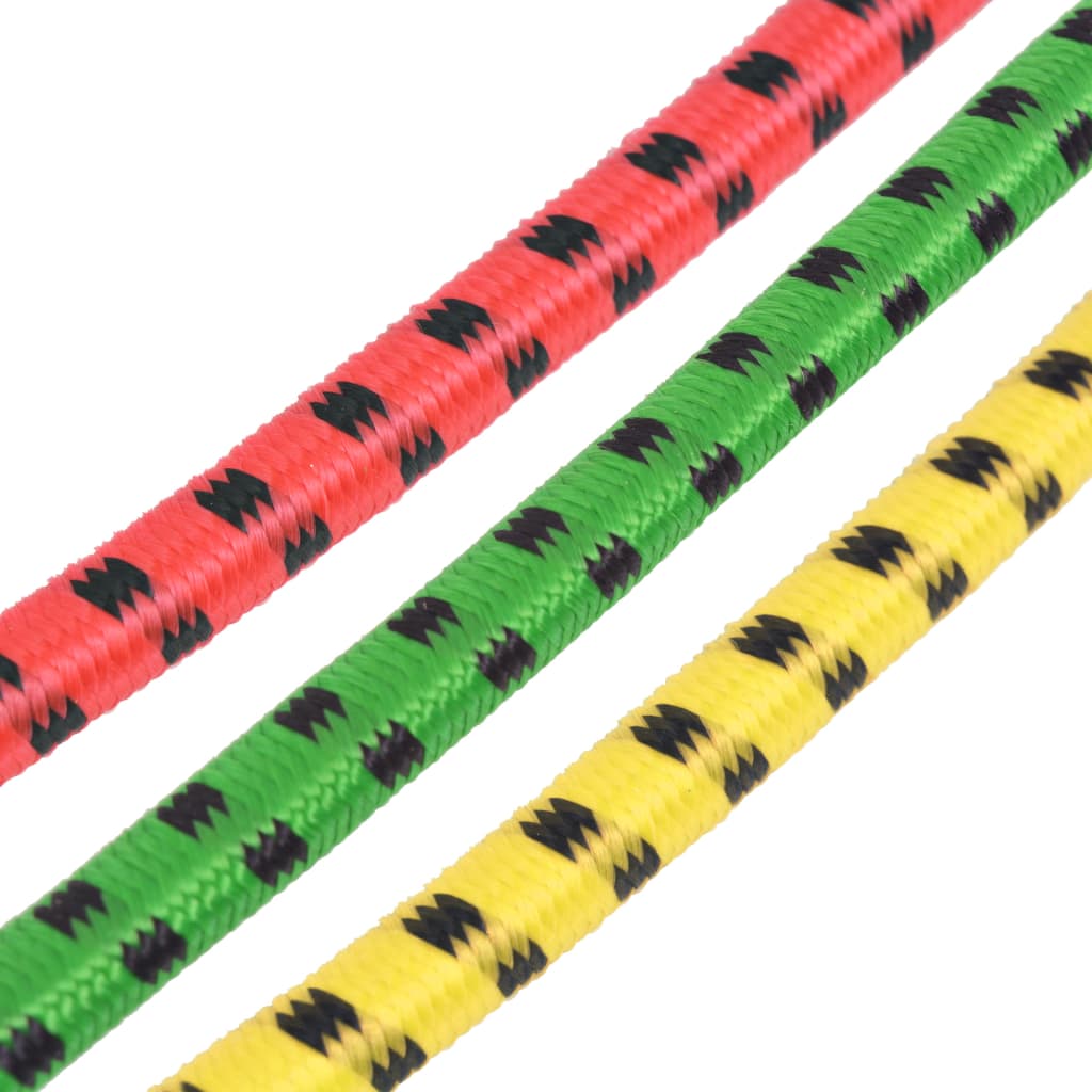 vidaXL Cordas elásticas 30 pcs 60/80/100 cm vermelho amarelo verde